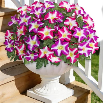 Kunstbloemen voor Buiten - 4 Bundels van 52 cm - Weerbestendige en UV-bestendige Silk Bloemen voor Tuin en Balkon Decoratie