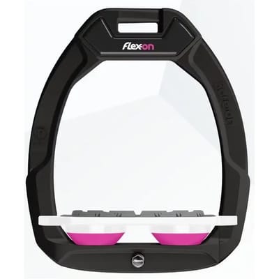 Zwarte/Witte/Roze Plat Grip Veiligheidsbeugels voor paardrijden Flex-On Safe-On