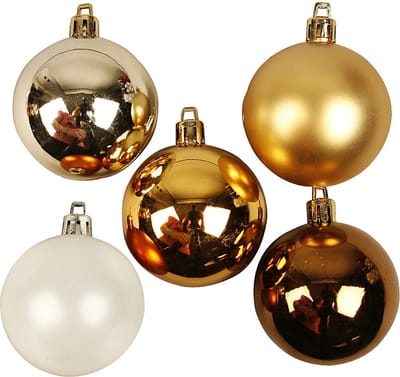 Kerstballen, d 6 cm, goud, 20 stuk/ 1 doos