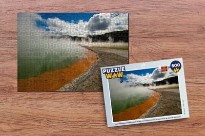 Puzzel Warmwaterbronnen meer in een thermisch park in Rotorua in Nieuw-Zeeland - Legpuzzel - Puzzel 500 stukjes