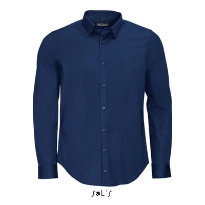 SOL'S Men´s Long Sleeve Stretch Shirt Blake L01426 - Dark Blue - 3XL