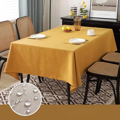 Nappe simple de couleur unie, imperméable, résistante à l'huile et lavable, nappe carrée en coton et lin pour conférence 60x60cm