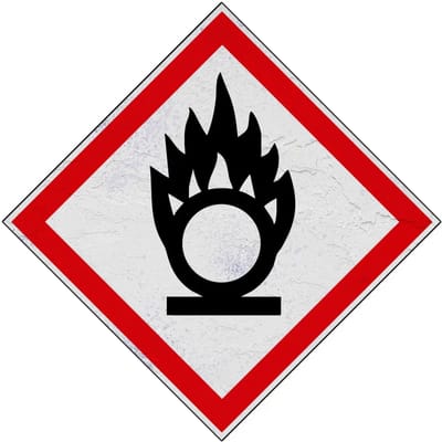 GHS03 oxiderende stoffen bord | Forex Re materiaal | 40 x 40 cm