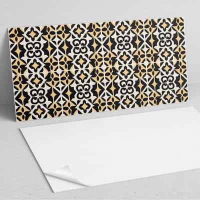 Coloray Wandpanelen Zelfklevend - Geometrische patronen op de achtergrond PVC Wandpaneel - 100 cm x 50 cm - Zwart Wandbekleding Zelfklevend - 1 stuk - Mozaïeken Wandpanelen Zelfklevend - Wandpanelen Keuken - Wandpaneel Badkamer