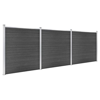 vidaXL - Schuttingpanelenset - 526x186 - cm - HKC - zwart