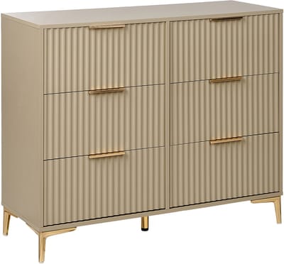 WALCOTT - Ladekast met 6 lades - Beige - MDF