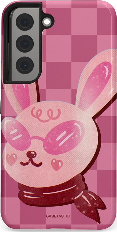 Casetastic Hoesje Geschikt voor Samsung S22 - Stijlvolle Beschermende Duo-layer Case - Luxe konijntje
