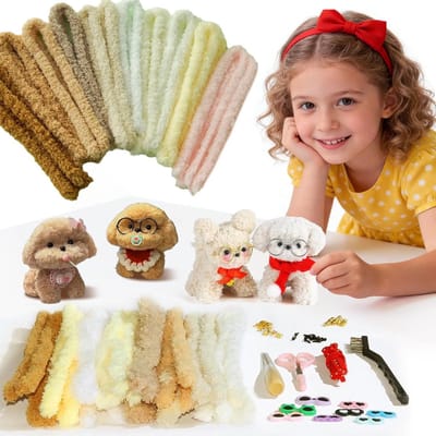 Creatieve Set voor Ambachten met Pijpenragers, Vilt en DIY Projecten voor Kinderen en Volwassenen