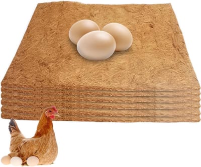 Set van 6 herbruikbare legnest matten van 30 x 30 cm voor kippen: ideale nestinleg, kippenhok accessoires en bescherming voor eieren en kippen.