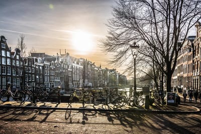 Poster Amsterdamse Grachten - Amsterdam - Large 50x70 cm - Steden/Stadsaanzicht