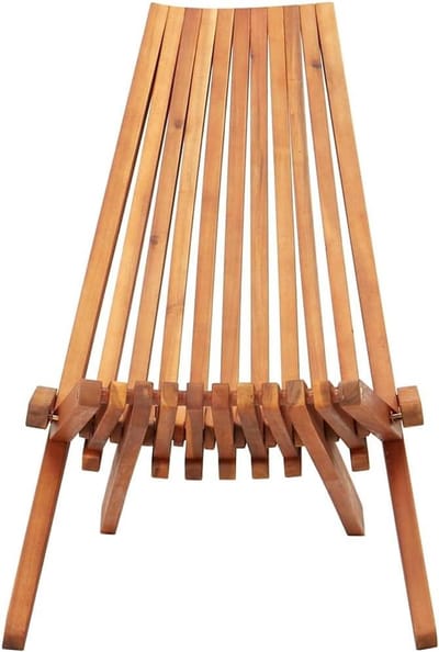 Inklapbare ligstoel - Houten loungestoel - Buiten relaxen - Hoge rugleuning - 58 x 77 x 95 cm - Bruin