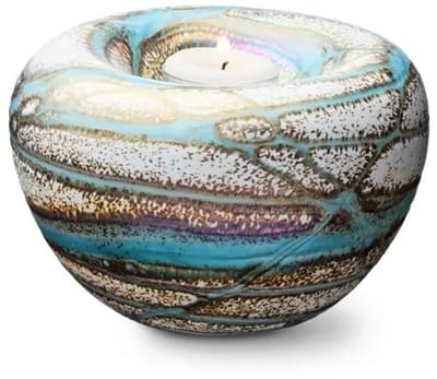 Urn van Glas As-in-glas Mini Glasobject Keepsake Gedenkobject Tealight Waxinelicht waxinelichthouder Urn Glazen Kunst As Nova Opaque E01T-0.5N