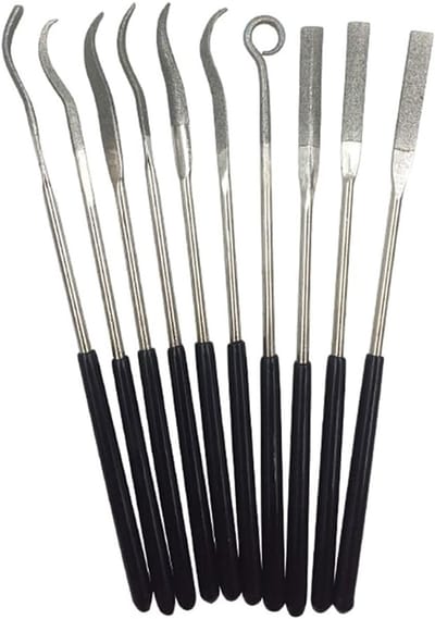 Set van 10 Mini Diamant Vijlenset, 3 x 180mm Naaldmetaal Vijl Kit, Perfect voor Houtbewerking en Metalen Bewerking