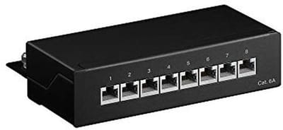 CAT 6a Mini Patchpaneel - 8 Poorten Zwart