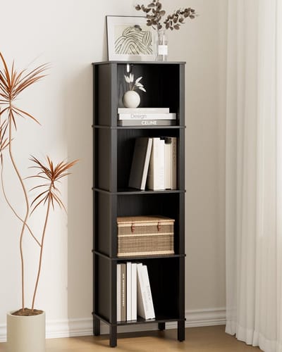 Hoekboekenkast Boekenkast Hoek Rek - Ruimtebesparend Opbergrek met 5 Planken - 36x28x128 cm - Moderne Hoekplank Voor Woonkamer Slaapkamer Kantoor - Multifunctioneel Opslagrek - Minimalistisch Design