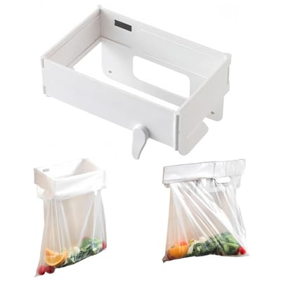 2 stuks - Opvouwbare vuilniszakhouder - Opvouwbare Afvalzakhouder - Pvouwbare vuilniszakhouder - Vuilniszakhouder - Hangende vuilniszakhouder - Voor keuken, slaapkamer, caravan, camping, ophanging, herbruikbaar, eenvoudig te installeren - Wit