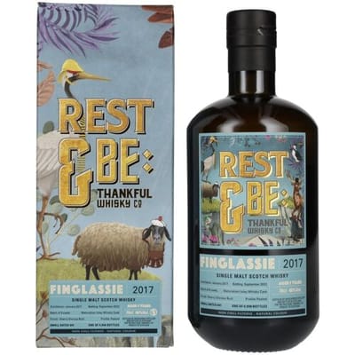 Rust en wees dankbaar Whisky Rest & Be Thankful Finglassie 5 Years Old Single Malt 2017 46% Vol. 0,7l in geschenkverpakking