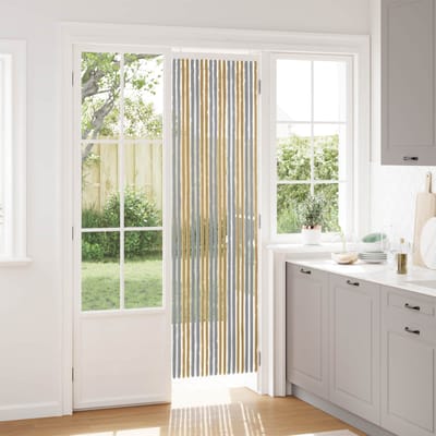 vidaXL - Insecten - Gordijn - Chenille - Grijs - en - Beige - 56 - x - 200 - cm - 100% - PP