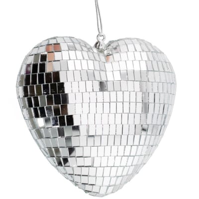 Kersthanger Disco Hart zilver