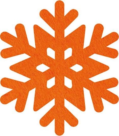 Sneeuwvlok 3 vilt onderzetters - Oranje - 6 stuks - ø 10 cm - Kerst onderzetter - Tafeldecoratie - Glas onderzetter - Cadeau - Woondecoratie - Tafelbescherming - Onderzetters voor glazen - Keukenbenodigdheden - Woonaccessoires - Tafelaccessoires