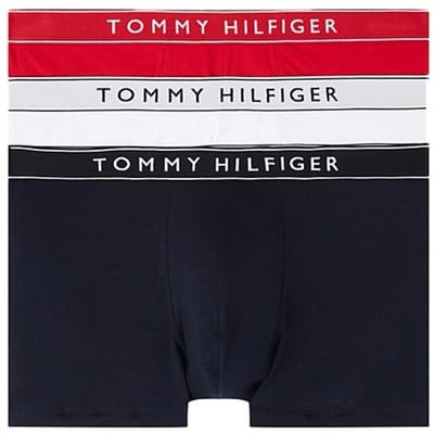 Tommy Hilfiger 3-pack Trunk Th Wht/med Red/dsrt Sky Size: S | Underpants Outlet | Heren | Blauw