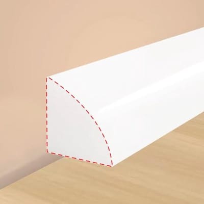 Flexibele kwart ronde sierlijsten - Verwijderbare en zelfklevende wandbekleding - Rubber afdichtstrips voor badkuip, werkblad, badkamer, wastafel en kookplaat - Wit - 2 meter
