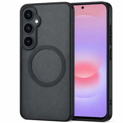 Hoesje geschikt voor Samsung Galaxy A57 - Geschikt voor Magsafe - Shock Proof Case – Mat Zwart