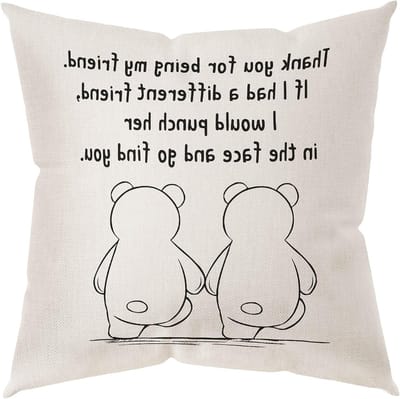 Kussenhoes 45 x 45 cm voor Verjaardag, Afstuderen en Kerstcadeau - Trendy Kussen met Vriendin Motief, Perfect Geschenk voor Beste Vriendin