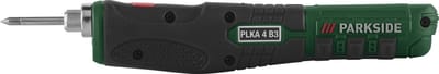PARKSIDE® Accu soldeerbout - Temperatuur: max. 470 °C - Opwarmtijd: ca. 30 sec. - Accuduur: ca. 60 min. - Inclusief 10 g soldeer (Ø1 mm op rol), 1x station met geïntegreerd sponsbakje, 1x spons voor het reinigen van de soldeerpunt