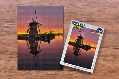 Puzzel Molens - Horizon - Nacht - Legpuzzel - Puzzel 500 stukjes