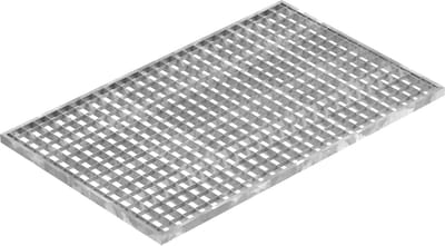 Tralierooster Gegalvaniseerd - Stalen Rooster - Buiten Gebruik - Roestvrij U-profiel - 490 x 790 mm - Zilver