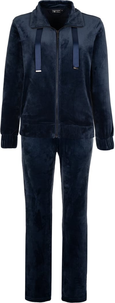 Pastunette Premium Huispak - Velours - Donkerblauw - Rits - Maat 36