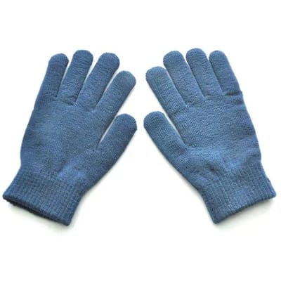 Volwassen wollen handschoenen met volle vingers - warm, verdikt, gebreid, effen kleur voor herfst en winter gray