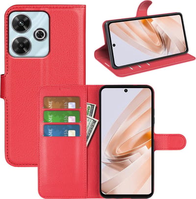MobyDefend Hoesje - Geschikt voor Xiaomi Redmi 13 4G - Kunstleren Wallet Book Case (Sluiting Voorkant) - Rood