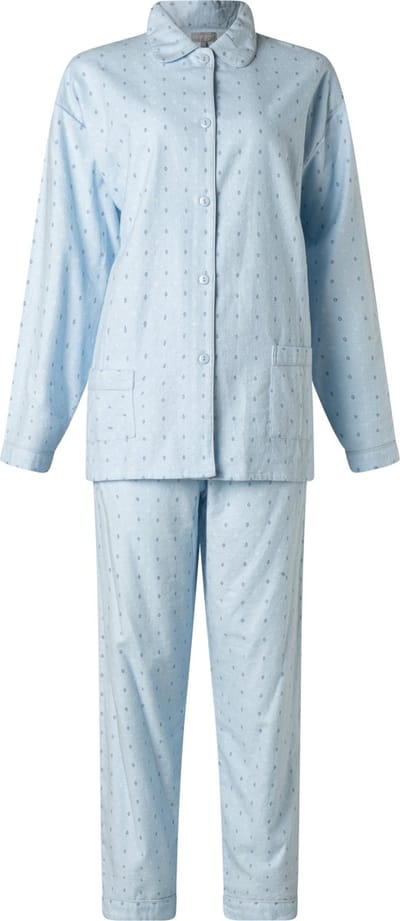Lunatex - dames pyjama 641511 - flanel - blauw - maat XXL