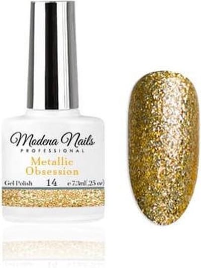 Modena Nails Gellak Metallic Obsession - 14 - 7,3ml. - 14 - Glitters - Gel nagellak - Gel nagellak
