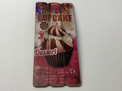 Wandbordje sweet cup cake dessert roze