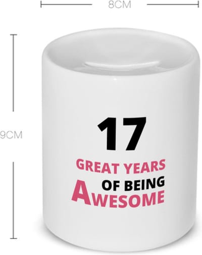 Akyol - 17 great years of being awesome Spaarpot - Hoera 17 jaar - iemand die 17 jaar is geworden - verjaardagscadeau - verjaardag - cadeau - kado - geschenk - gift - goeie jaren - 350 ML inhoud