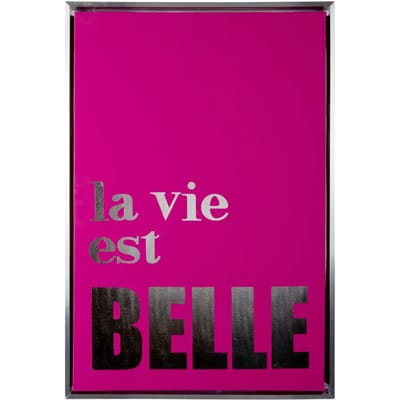 Present Time Wanddecoratie La Vie Est Belle Medium - Roze - 60x3.2x40cm - Scandinavisch