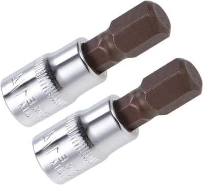 Metric H8 (8mm) Hex Bit Socket 1/4" Drive 1.5" Lang, S2 Legering Staal voor Vastzetten - 2 Stuks, Geschikt voor Diverse Toepassingen
