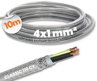 4-aderige afgeschermde besturingskabel 4x1 mm² - 10 meter - Geschikt voor installatie- en machinebouw
