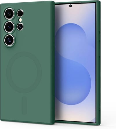 Stravo Hoesje Geschikt voor Samsung Galaxy S24 Ultra – Siliconen Cover Hoes met MagSafe – Slank & Lichtgewicht – Schokbestendig – Anti-Fingerprint – Siliconen Case voor Samsung Galaxy S24 Ultra - Groen