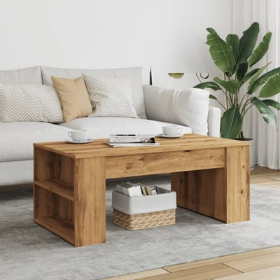 vidaXL - Salontafel - 102x55x42 - cm - bewerkt - hout - artisanaal - eikenkleur