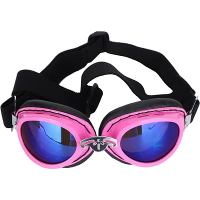 Lunettes de soleil imperméables pour animaux de compagnie, lunettes d'été anti-UV pour chien, lunettes pour chien avec sangles pliables(Rose ) rose