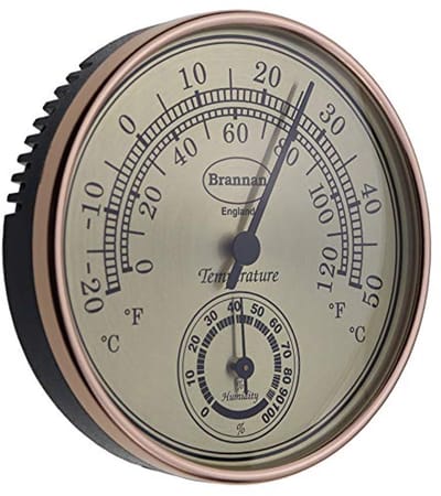 Thermometer Hygrometer voor Tuin en Kantoor - Temperatuur en Vochtigheid Met Vergulde Wijzerplaat
