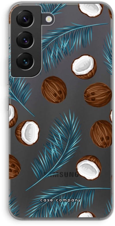 Case Company® - Hoesje geschikt voor Samsung Galaxy S22 hoesje - Kokosnoot - Soft Cover Telefoonhoesje - Bescherming aan alle Kanten en Schermrand