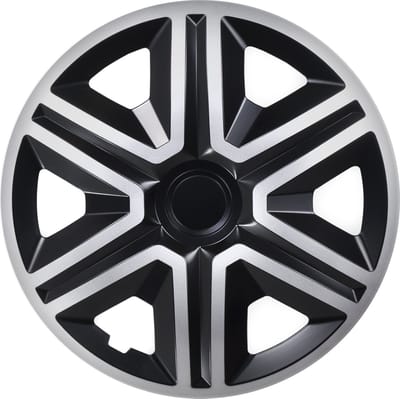 NRM Action 4 x universele wieldoppen, wieldoppenset 14" zwart-zilver