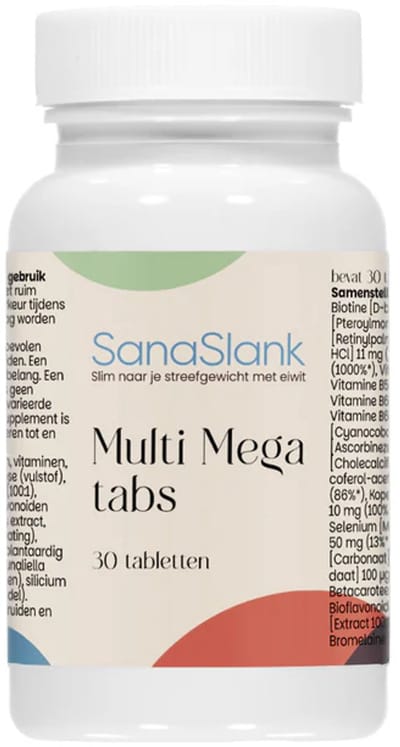 SanaSlank Megavitaminen en mineralen - 30 Tabletten