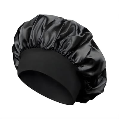 Satijnen Slaapmuts - 1 Stuk - Bonnet satijn - Satijnen Bonnet - Haarnetje - Zwart