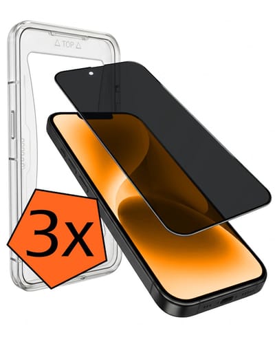 Screenprotector - 3 Stuks - Geschikt voor Apple iPhone 14 - Met Installatie Kit - Privacy Filter - Flexibel Glas - Beschermglas - Tempered Glass - Screen Protector